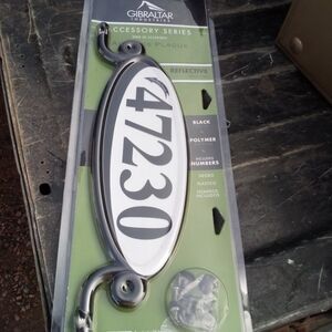 Black Reflective Oval Address Plaque - 47230